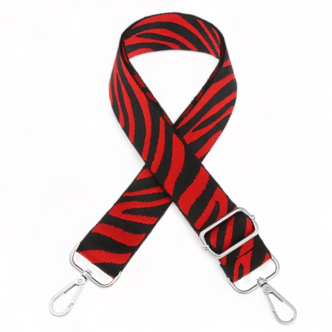 Canvas zebra patterned adjustable straps SILVER