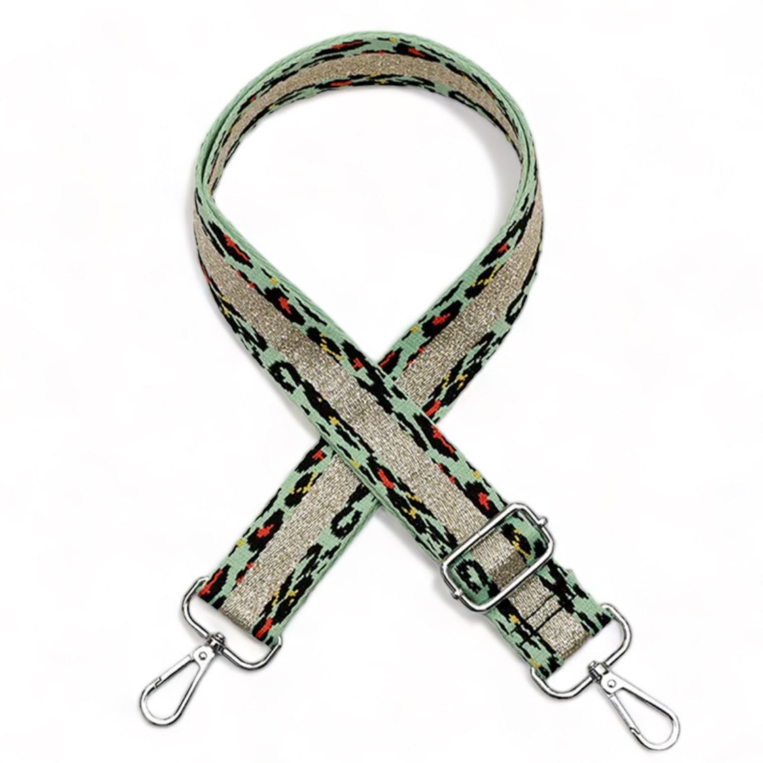 Canvas patterned adjustable straps SILVER
