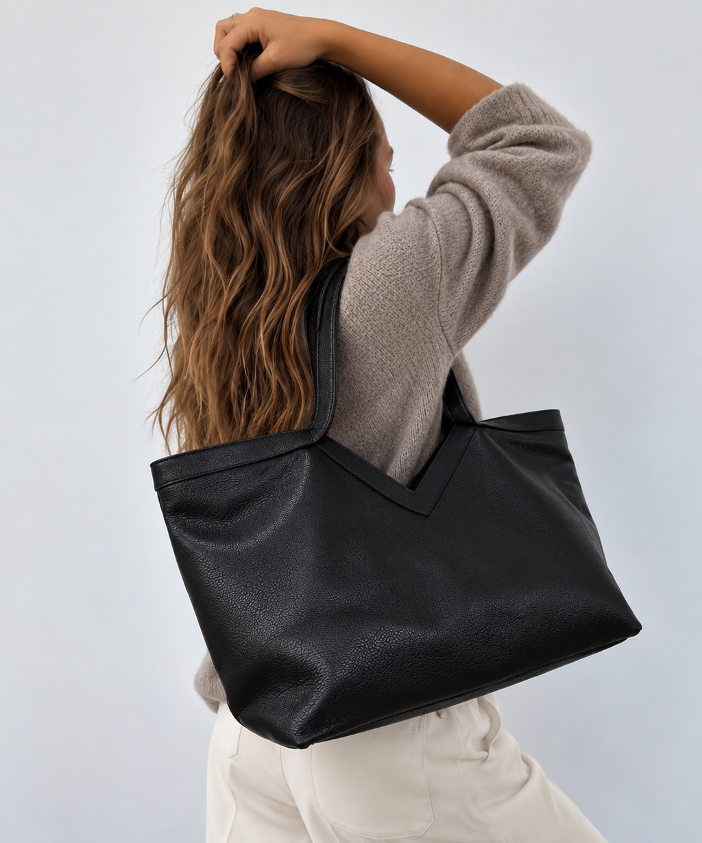 VALENTINA Black Tote Bag