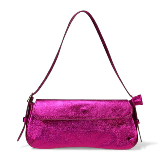 LUCY FUCHSIA metallic baguette