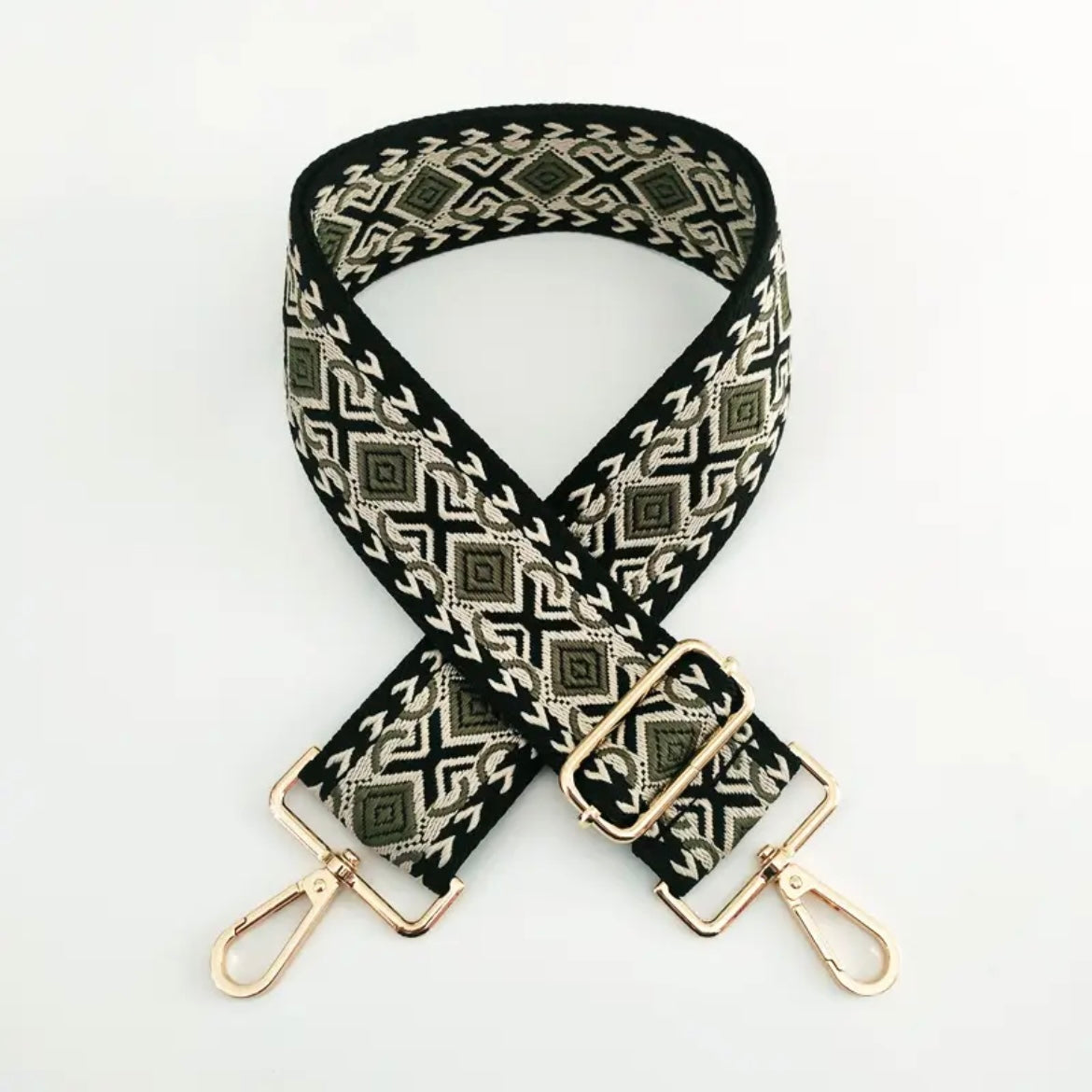 Geometric  Jacquard adjustable straps GOLD