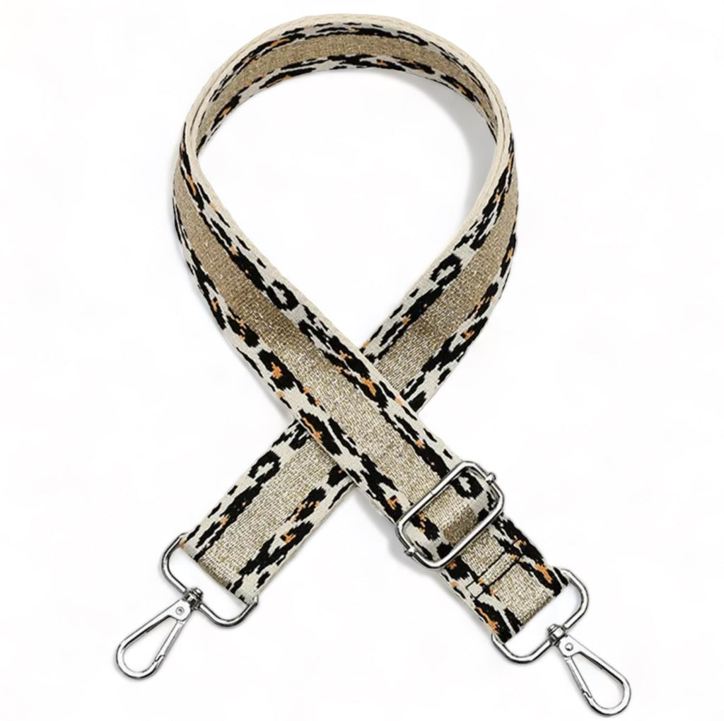 Canvas patterned adjustable straps SILVER