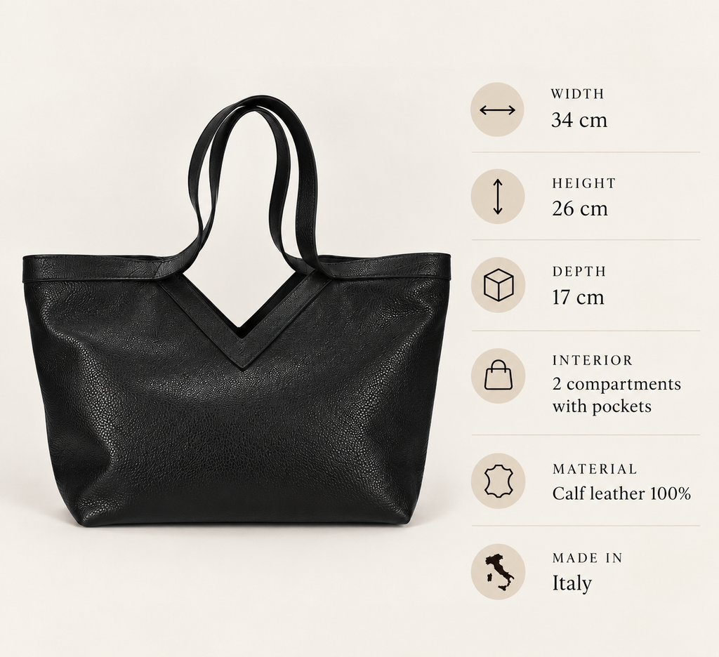 VALENTINA Black Tote Bag