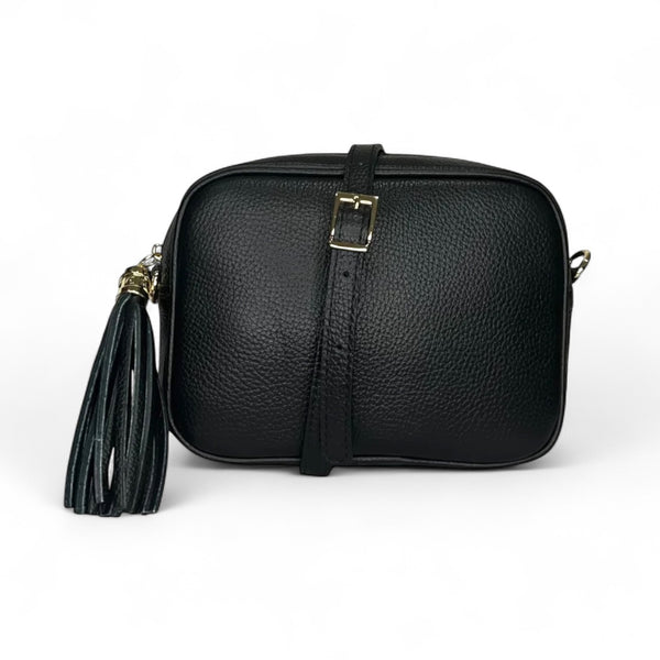 LOLA BLACK tassle bag