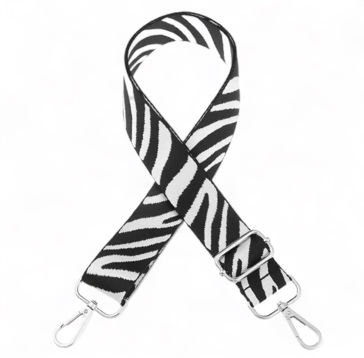 Canvas zebra patterned adjustable straps SILVER