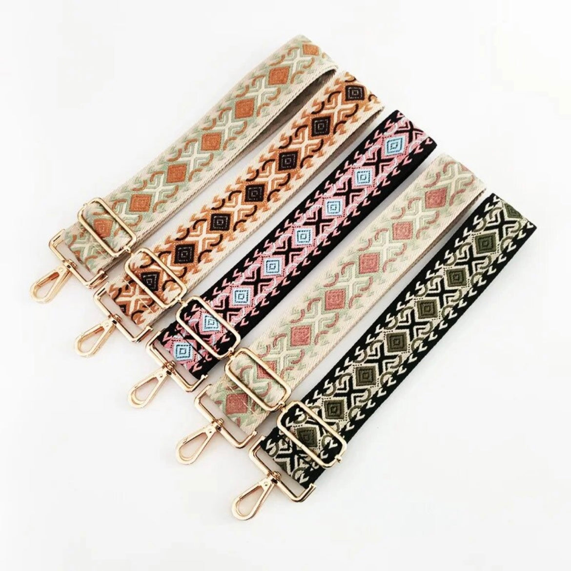 Geometric  Jacquard adjustable straps GOLD