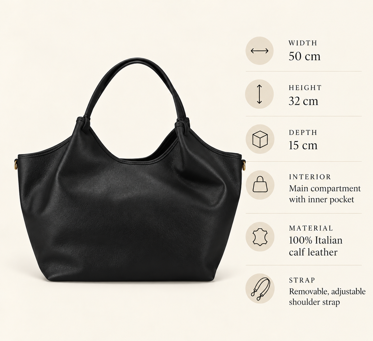 DOROTHY Black Tote Bag